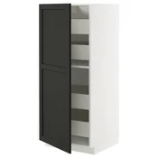 METOD / MAXIMERA Visoki element s fiokama, bela/Lerhyttan crno bajcovano, 60x60x140 cm