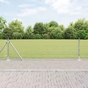 vidaXL varjena žična ograja s 13 pritrjenimi stebri 0,4x100 m, galvanizirano jeklo