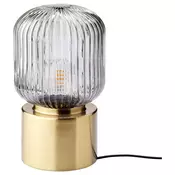 SOLKLINT Stona lampa, mesing/sivo bistro staklo, 28 cm