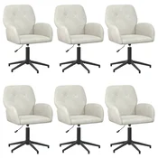 vidaXL vidaXL Vrteči pisarniški stoli 6 kos 54 x 55 x 90 cm Krem Žamet, (5000302280)