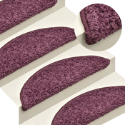 Prostirke za stepenice 15 kom 65x21x4 cm tamnoljubicaste poluokrugle velike