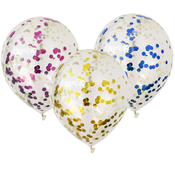 Napihljiv balon 30 cm - set 5 kom, s konfeti