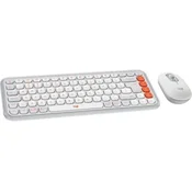 Logitech pop icon us bela bežIcna tastatura + miš