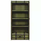 Casa Padrino luxury shelf cabinet in suitcase optics green/black/brown/brass H. 187.5 cm
