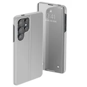 AVIZAR Zaščitni ovitek za Galaxy S26 Ultra Clear View z video stojalom, Srebrna, (5000190152)