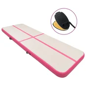 Greatstore Napihljiva gimnastična podloga s tlačilko 700x100x15 cm roza