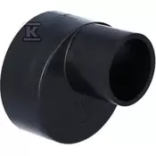 Geberit PEHD redukcija (zožitev) 90x50 asimetrična kratka, črne barve (HDPE odvodnjavanje)