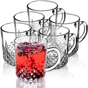 KADAX Komplet 6 steklenih kozarcev za čaj in kavo, 230 ml, z ergonomskim ročajem