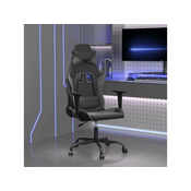 VIDAXL Masažni gaming stol črno in siva umetno usnje