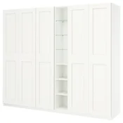 PAX/GRIMO Garderobni sestav, bela bela/bela, 285x60x236 cm