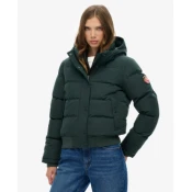 Superdry za ženske. W5011785A Bomber jakna Everest green (XL), Priložnostno, Zelena, Reciklirani polister, Trajnostni