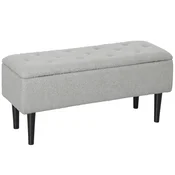 HOMCOM HOMCOM sedežna klop poliester, kavčuk les 95D x 38Š x 45V cm Siv, (5000242487)