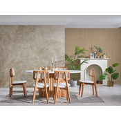 HANAH HOME Trpezarijski sto i stolice Pera White Natural