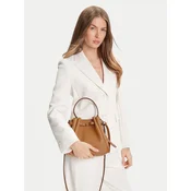 Usnjena torbica Tory Burch Romy Bucket bež barva, 166982-227