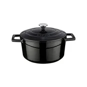 Saucepan, cast iron, 22 cm, Folk range, black - LAVA brand