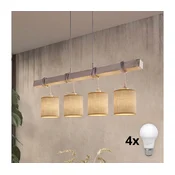 BRILAGI - LED luster na lanku NUBILA 4xE27/60W/230V siva/svetlo braon