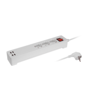 Transmedia Smart 3-way power strip with 4 USB charging ports (total 5V 2,1A), TRN-NW10-L TRN-NW10-L