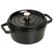 STAUB Cocotte cooking pot, cast iron, 22 cm/2.6L, Black -