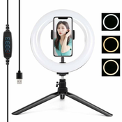 slomart obroč svetlobe/vodila stojalo puluz 20cm z držalom za telefon pkt3073b