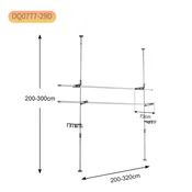 Baoyouni Stalak za odecu, 300cm, Srebrne boje