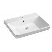 Keramični umivalnik za kozmetično omarico THALIE 60, 60 x 46 cm - Bela - 31 - 24 - 46.00 - Keramika - Obešen na steno – vijaki - Da - Sapho - 60.00 - 1 odprtina - Rectangle - Umivalnik - 60x46 cm