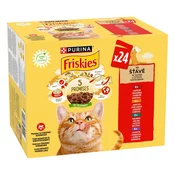 Friskies mokra mačja hrana s piščancem, govedino, jagnjetino, raco 4 x (24 x 85 g)