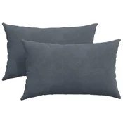Vidaxl Blazine za kavč 2 szt. Temno siva 50 x 30 cm Žametna tkanina