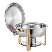VEVOR Set za postrežbo hrane Chafing Dish Buffet 5 qt 4-delni zlata barva