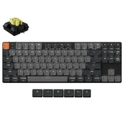 Keychron Keychron K1 QMK Brezžična mehanska tipkovnica (različica 6)/Bela LED/Nizkoprofilni 2.0 mehanski/Banana, (5000120103)