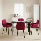 Trpezarijske stolice 4 pcs Baršun Vinska crvena 57 x 50 x 85 cm