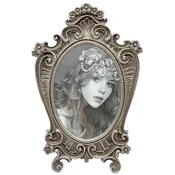 Casa Padrino baroque picture frame antique silver 13 x H. 18 cm - Antique style picture frame - Desk decoration - Living room decoration - Baroque decorative accessories - Noble & Magnificent