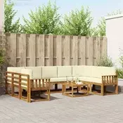 Set vanjskih sofa 10 kom. Prirodna i krem