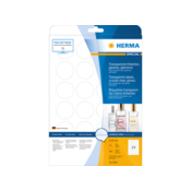HERMA Labels transparent crystal-clear A4 O 40 mm round transparent clear film glossy 600 pcs.