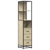 Vidaxl Kopalniška omarica sonoma hrast 35x37,5x166 cm inženirski les