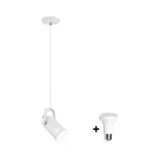 Paulmann 79767 - LED 1xE27/8W luster na sajli LAVEA 230V bela