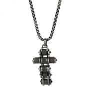 Ogrlica Chain Cross - Crna / Srebrna KP29313