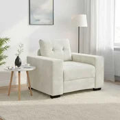 vidaXL Kavč fotelj kremne barve 100x78x80 cm žamet