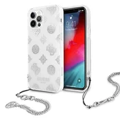 Guess Etui Guess Peony Chain Collection za iPhone 12 Pro Max - srebrn