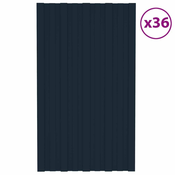 Greatstore Strešni paneli 36 kosov pocinkano jeklo antracitni 80x45 cm