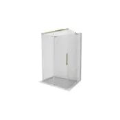 Mexen Rox-3S L trodelna tuš kabina 3-stenska drsna 100 x 70 cm, prozorna, zlata - 8C2L-100-070-50-00-3S