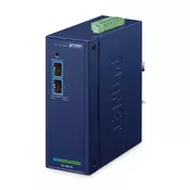 Planet IXT-900-2X IP40 Industrial 2-Port 10G/1GBASE-X SFP+ Managed Media Converter(-40 to 75 C, dual redundant power input on 9~48V DC/24V AC terminal block, IPv4/IPv6 Dual stack management, supports