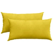 Vidaxl Blazine za kavč 2 szt. Rumena 80 x 40 cm Žametna tkanina