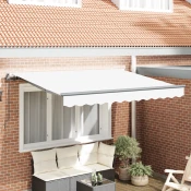 Vidaxl Retraktilna tenda Bela 350 x 200 cm Poliester in aluminij
