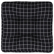 Jastuk za palete crni karirani 60 x 60 x 12 cm od tkanine