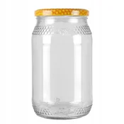 shumee 8x Kozarec 900 ml SATJE z navojnim pokrovčkom fi82 za kozarec MED 0,9L
