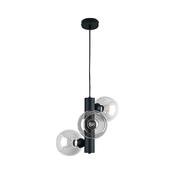 Luster na sajli TUBE 3xE27/60W/230V crna/prozirna