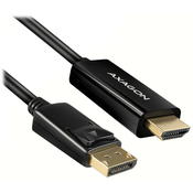 AXAGON adapter s DisplayPort na HDMI verzija 1.4 / RVD-HI14C2 / 4k/30Hz / 1.8m