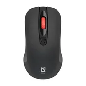 shumee Brezžična miška Defender NEXUS MS-195, optična, brez klika, tiha, 1600 dpi, črna