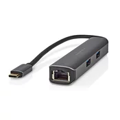 USB Multiport Adapter | USB-C 3.2 Gen 1 – HDMI, RJ45, 3xUSB | NEDIS