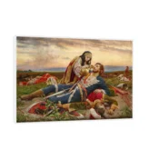 Canvas Slika na platnu Kosovka Devojka-Uroš Predic, 150x100 cm, Sa ramom, Bela